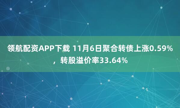 领航配资APP下载 11月6日聚合转债上涨0.59%，转股溢价率33.64%